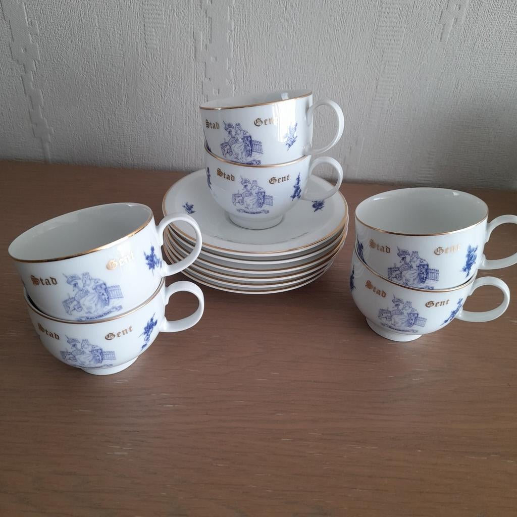 Porseleinen servies 50 Jaar Hou ende Trou Stad Gent., Ophalen of Verzenden