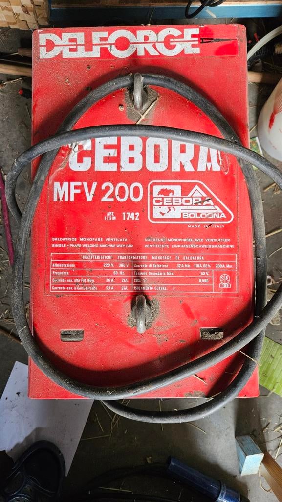 Lasapparaat, laspost, bagetten CEBORA MFV200, 220V/400V, Bricolage & Construction, Enlèvement ou Envoi, Comme neuf
