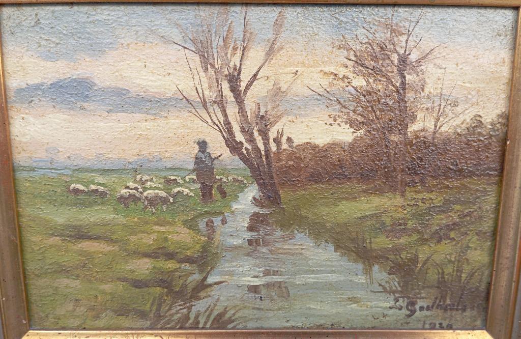 oud schilderij LAURENT GOETHALS (1865-1943), Antiek en Kunst, Ophalen of Verzenden