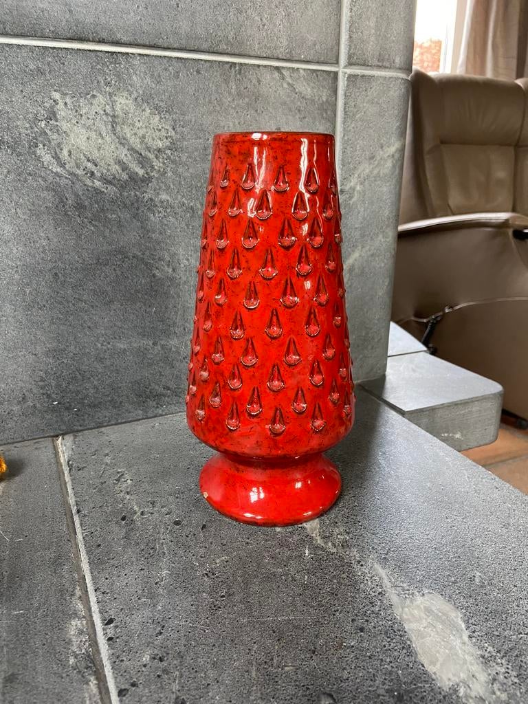 Vintage rode Strawberry vaas W72 - 70s Italy, Enlèvement ou Envoi