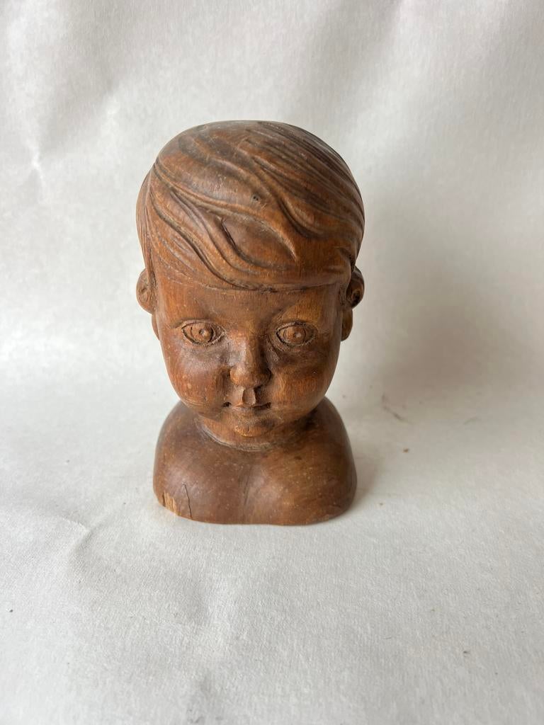 Houten kinderhoofdje, Antiek en Kunst, Ophalen of Verzenden
