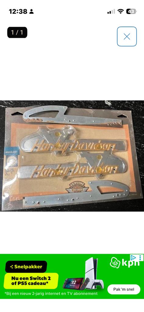 Harley davidson Panhead tankemblems, Motoren, Ophalen of Verzenden, Zo goed als nieuw