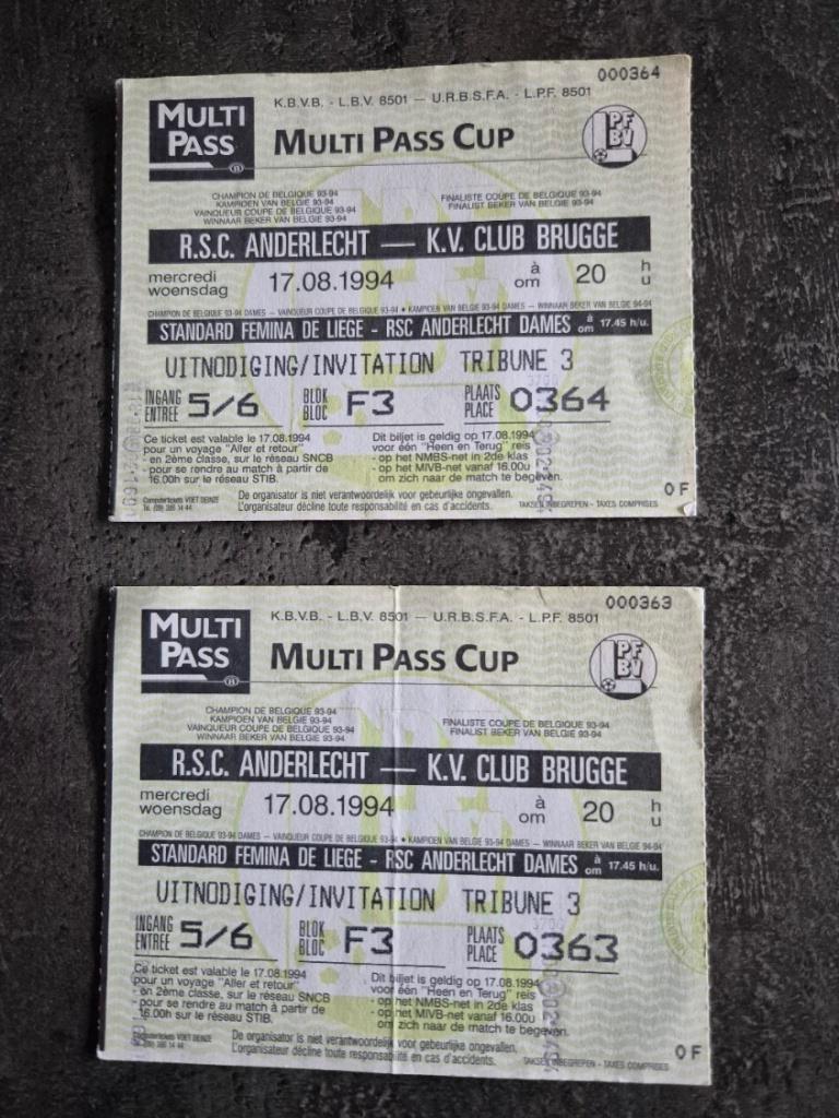 Tickets Anderlecht - Club Brugge, Tickets en Kaartjes, Losse kaart