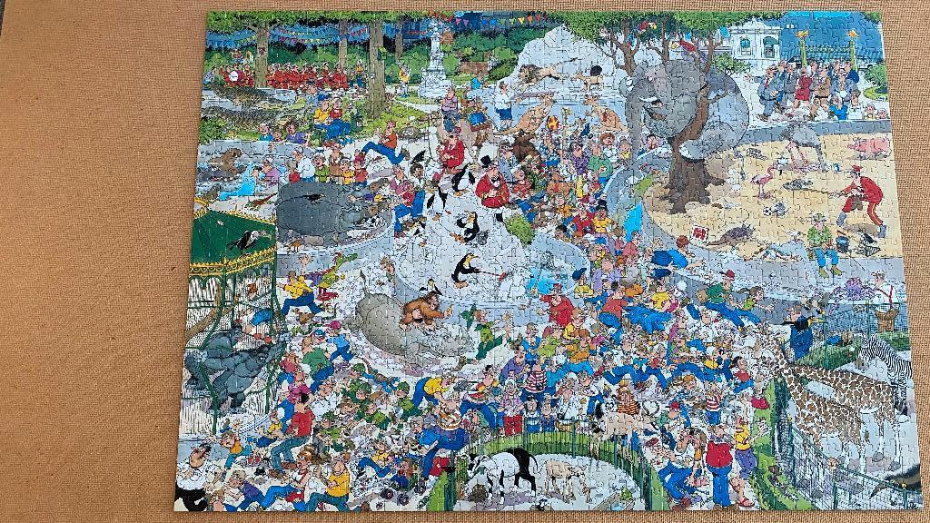 puzzel Jan van Haasteren - Dierentuin - 1000 st, Ophalen of Verzenden, 500 t/m 1500 stukjes, Zo goed als nieuw, Legpuzzel