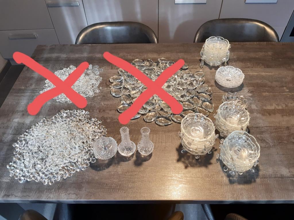 Onderdelen voor kristallen luster, Antiek en Kunst, Ophalen