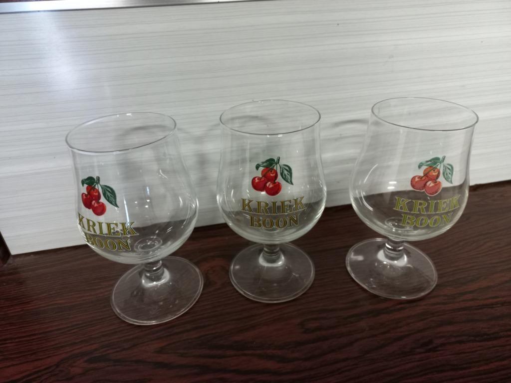 3 glazen kriek boon, Ophalen of Verzenden