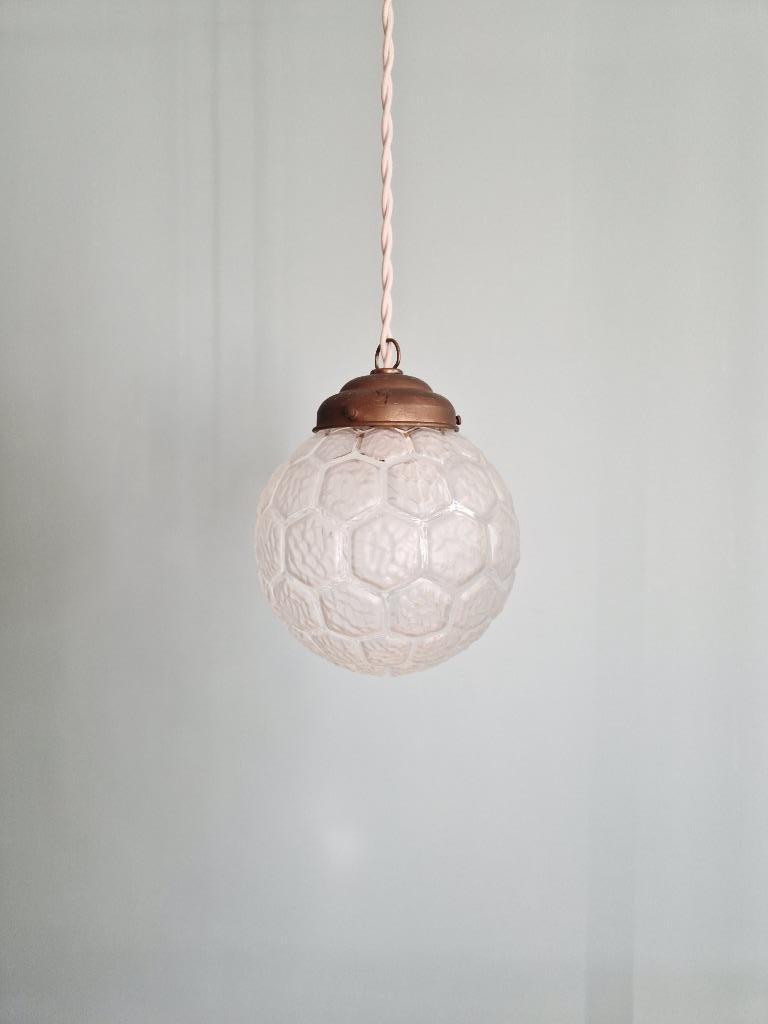 Suspension Art Déco en verre satiné, années 1920-30, Enlèvement ou Envoi
