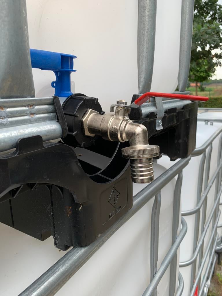 IBC adapter met 1” kogelkraan en slangentule, Ophalen of Verzenden, Nieuw, Metaal