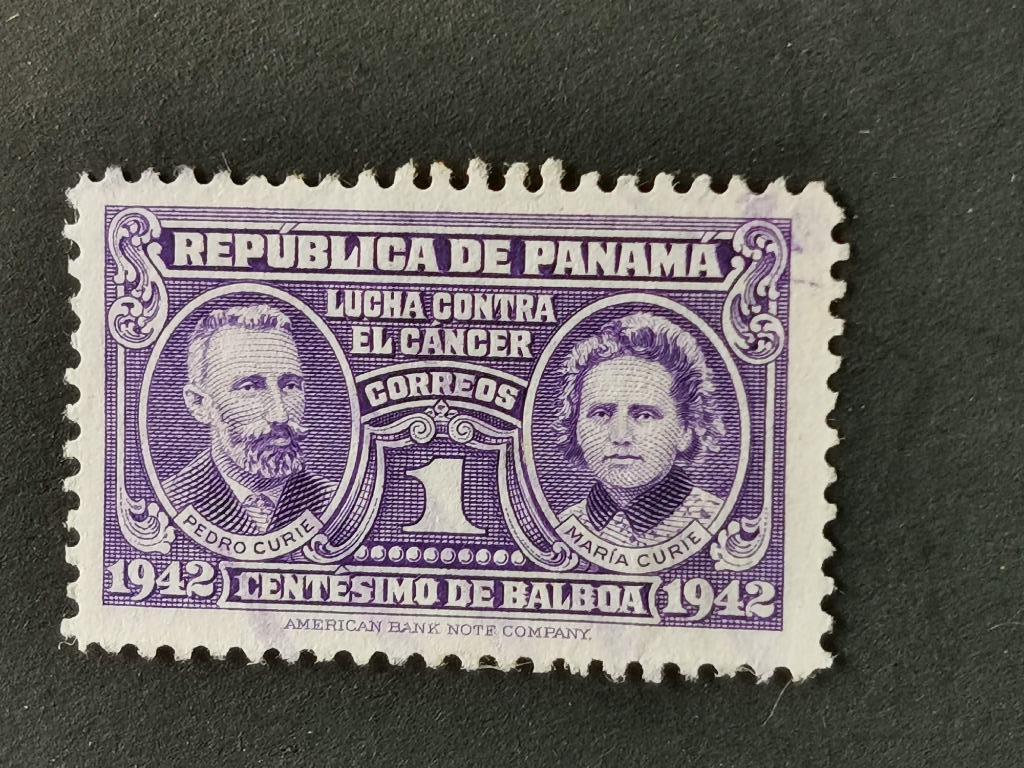 Panama 1942 - Pierre en Marie Curie - tegen kanker, Ophalen of Verzenden, Gestempeld, Midden-Amerika