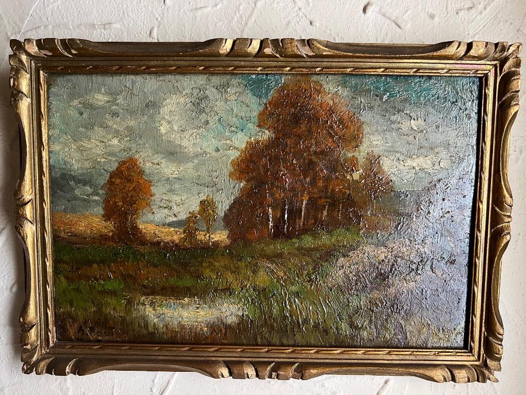 Schilderij: Genck veld & bos - A. Poot, Enlèvement