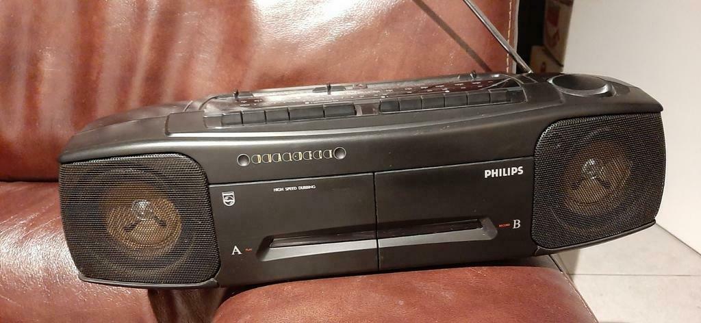 Draagbare Radio Casette, Philips, Audio, Tv en Foto, Radio's, Ophalen of Verzenden, Gebruikt
