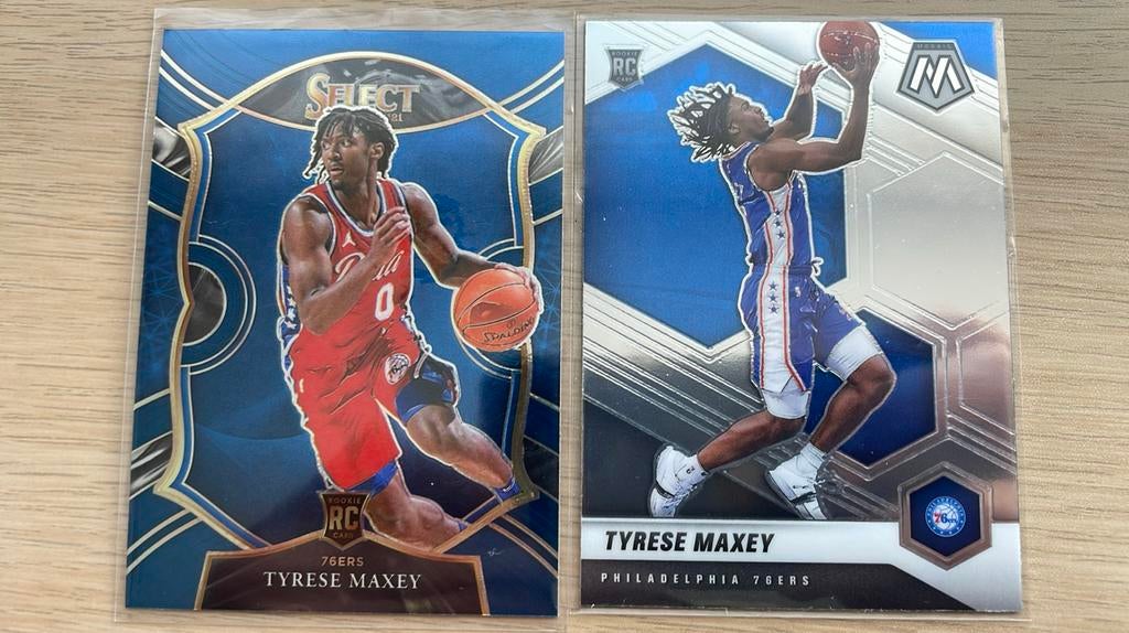 2 cartes de recrue Tyrese Maxey, Enlèvement ou Envoi, Neuf, Plusieurs images