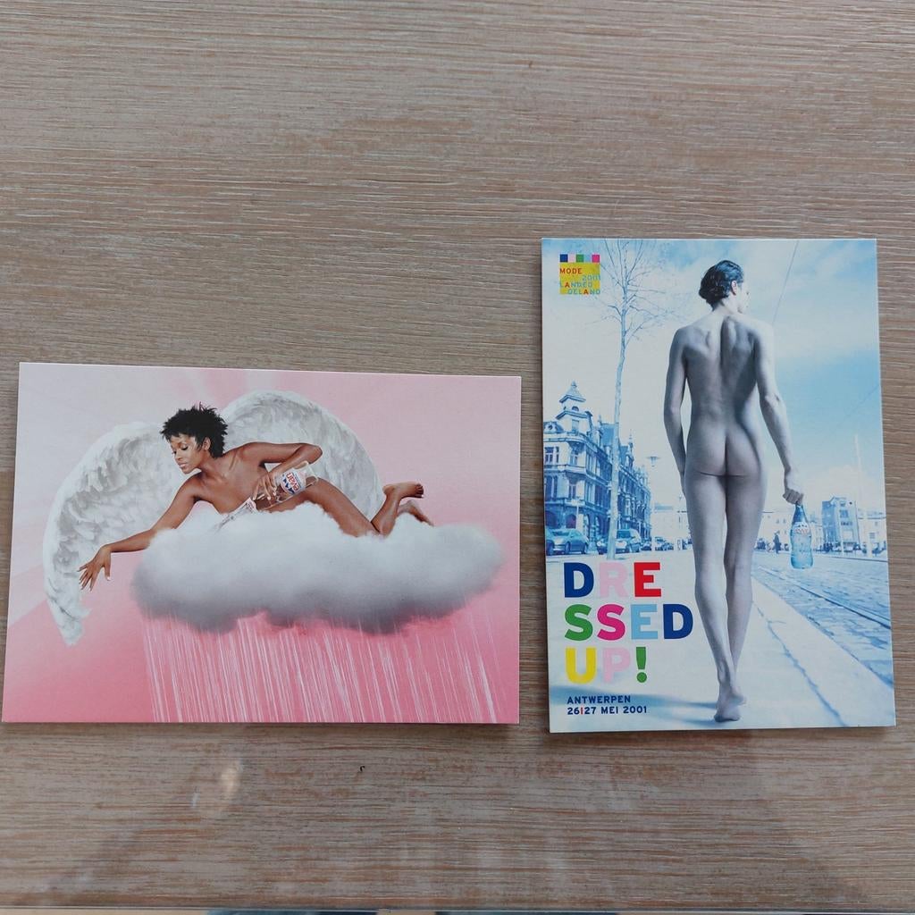 2 reclamepostkaarten Evian, Verzamelen, Ophalen of Verzenden