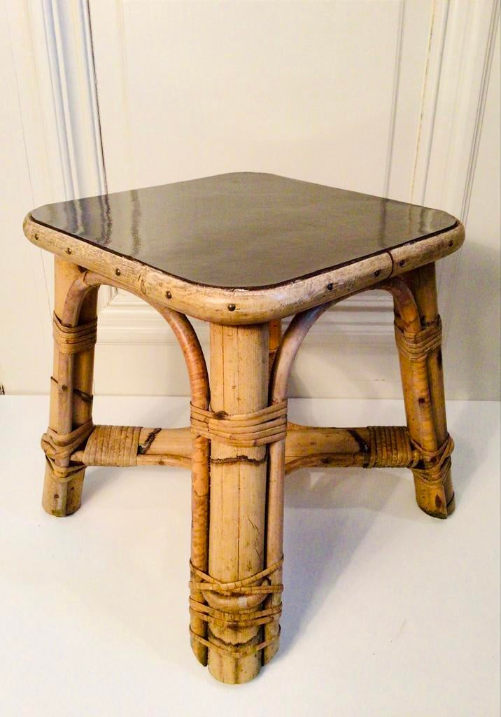 Vintage bamboe tafeltje, Ophalen of Verzenden