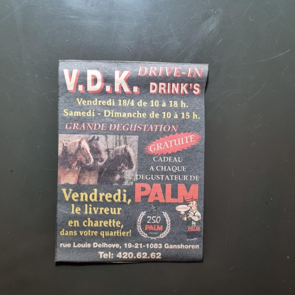 Article de journaux Palm, Collections, Marques de bière, Enlèvement ou Envoi, Utilisé, Panneau, Plaque ou Plaquette publicitaire