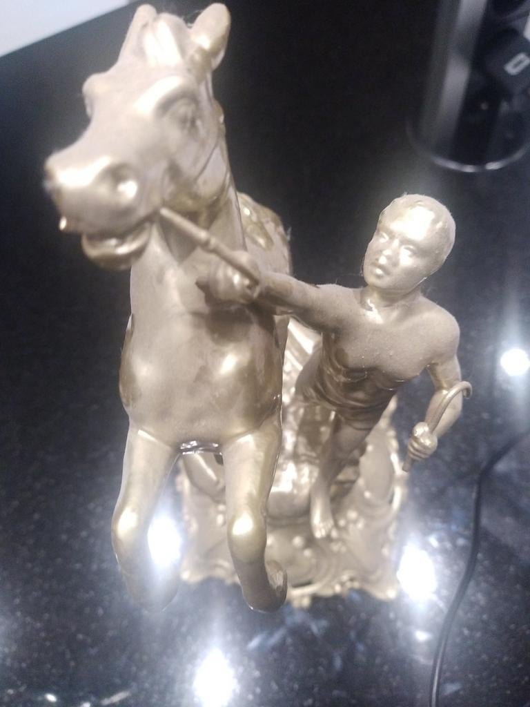Prachtig beeld in brons ijzer, Ophalen of Verzenden, Zo goed als nieuw