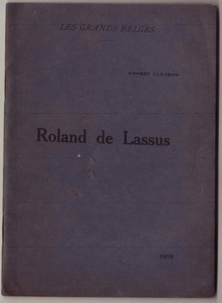 Ernest Closson, Roland de Lassus, Boeken, Gelezen, Kunst en Cultuur, Verzenden, Ernest Closson