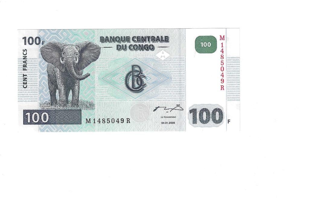 Congo, Democr. Republ., 100 Francs 4/01/2000, UNC., Ophalen of Verzenden, Overige landen, Los biljet