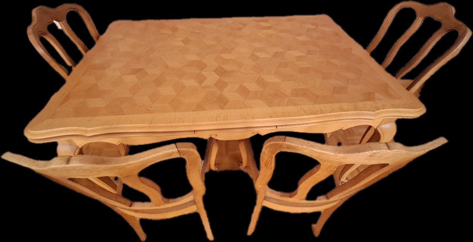 Eettafel + 4 stoelen, Ophalen, Eikenhout