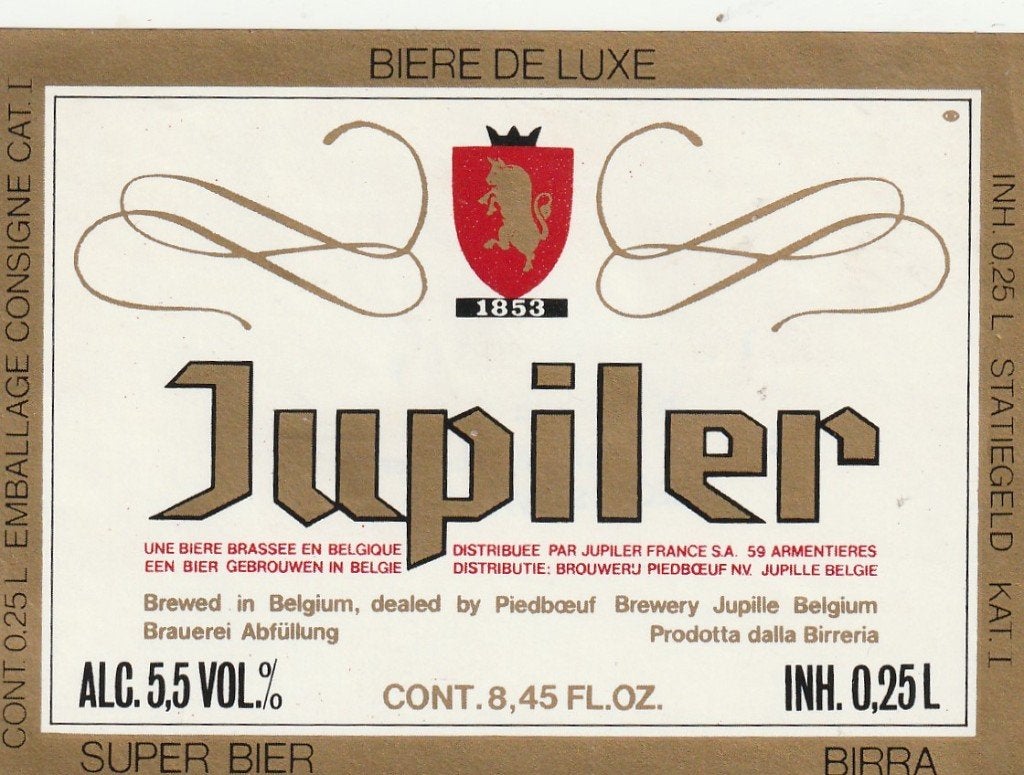 bieretiket België Jupiler #2, Verzamelen, Verzenden, Gebruikt, Overige typen, Jupiler
