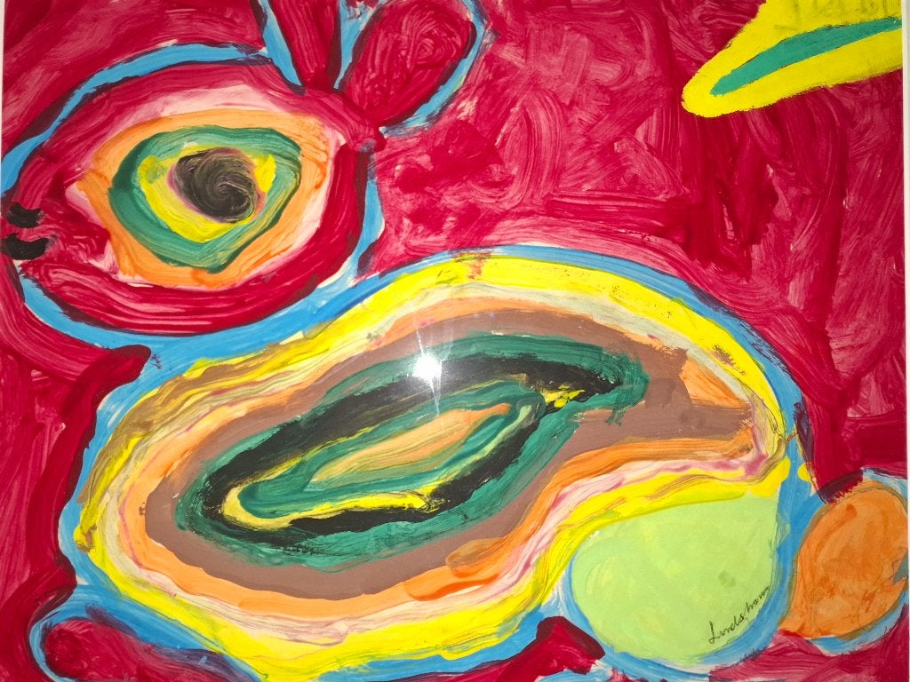 Œuvre unique et signée de Bengt Lindström, Enlèvement, Signé, Peinture à l'huile, Papier