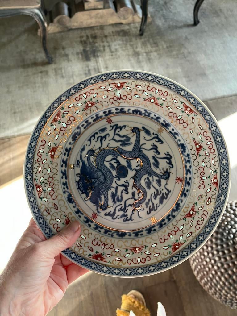Chinees bord in Porcelein, Antiek en Kunst, Antiek | Schalen, Ophalen