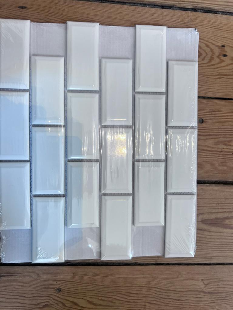15 pakken van 29x29 op net witte metro mosaic tegeltjes, Doe-het-zelf en Bouw, Tegels, Ophalen, Nieuw, Minder dan 5 m², Wandtegels