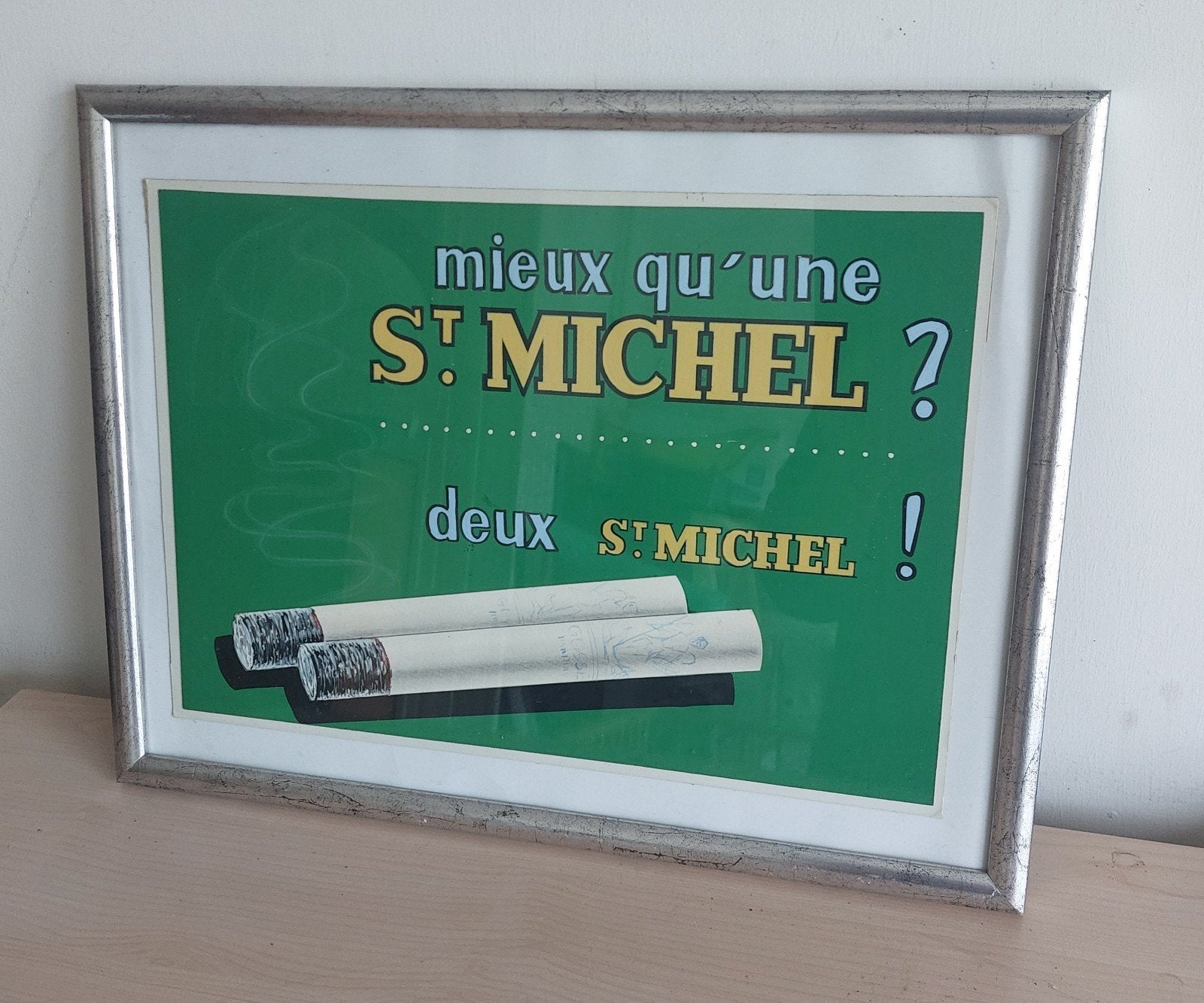 St. Michel cigarettes vintage pub, Enlèvement ou Envoi, Utilisé, Panneau publicitaire