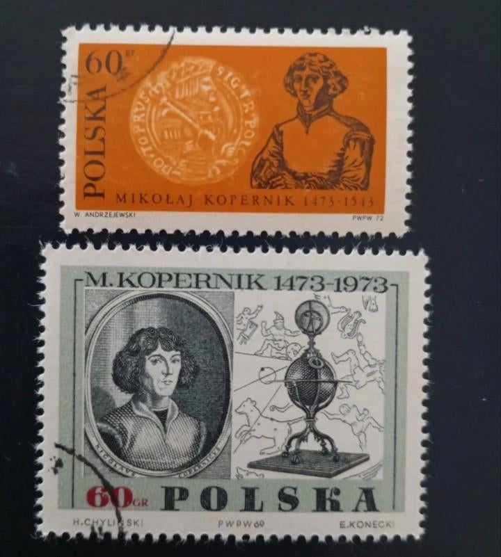 Lot of 2 Poland-Copernicus CTO stamps, Timbres & Monnaies, Timbres | Antilles néerlandaises, Envoi