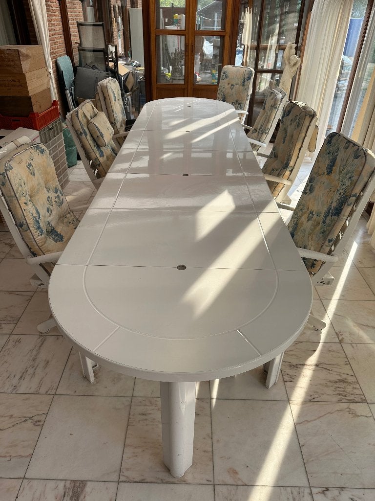 Tuintafel en stoele, Enlèvement, Utilisé, Ovale, Synthétique