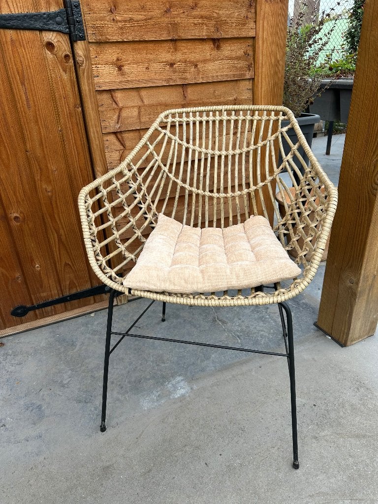 Tuinstoel met kussentje, Ophalen, Gebruikt, Metaal