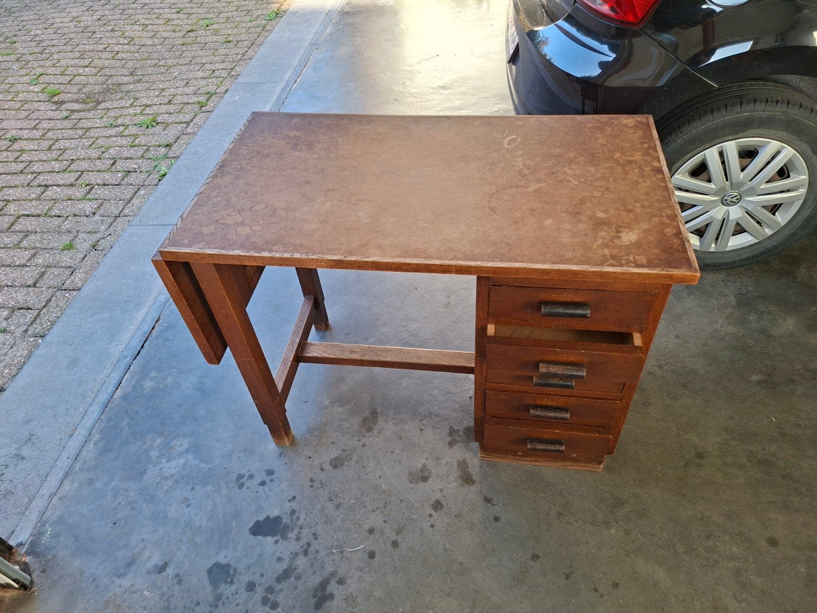 antiek bureau, 90 cm, 50 cm, Enlèvement, Utilisé