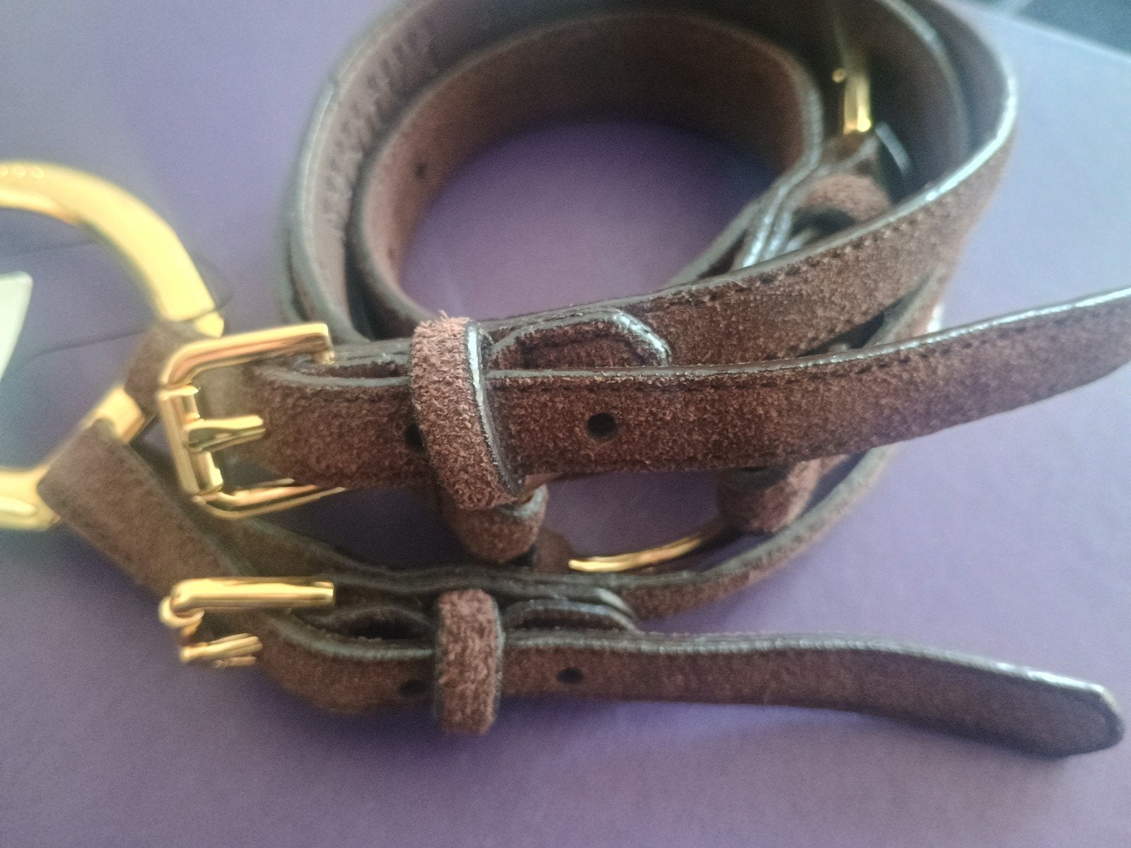 RALPH LAUREN Ceintuur bruin suede M/L, Ophalen of Verzenden, Bruin