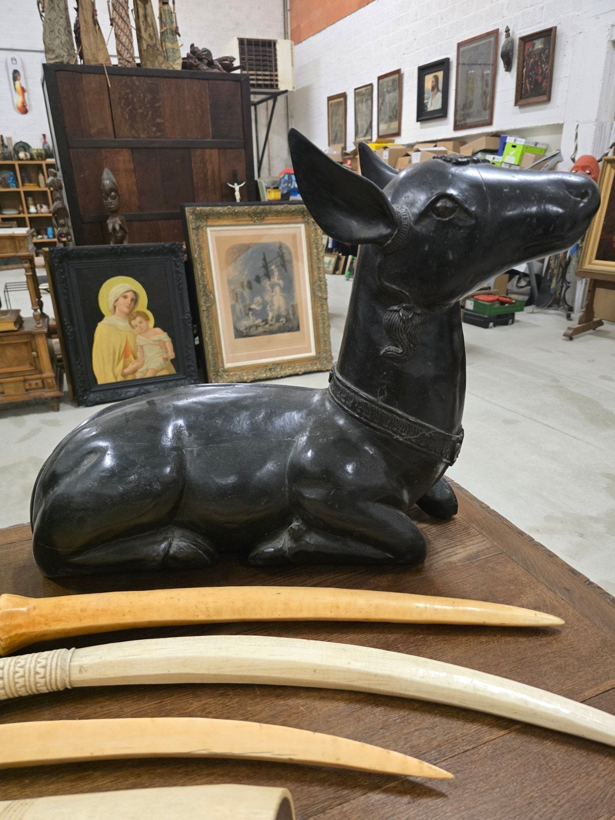 Sculpture ancienne persane (bois) XIXe siècle, Antiquités & Art, Sculpture sur bois, Sculpté, Bois, Noir
