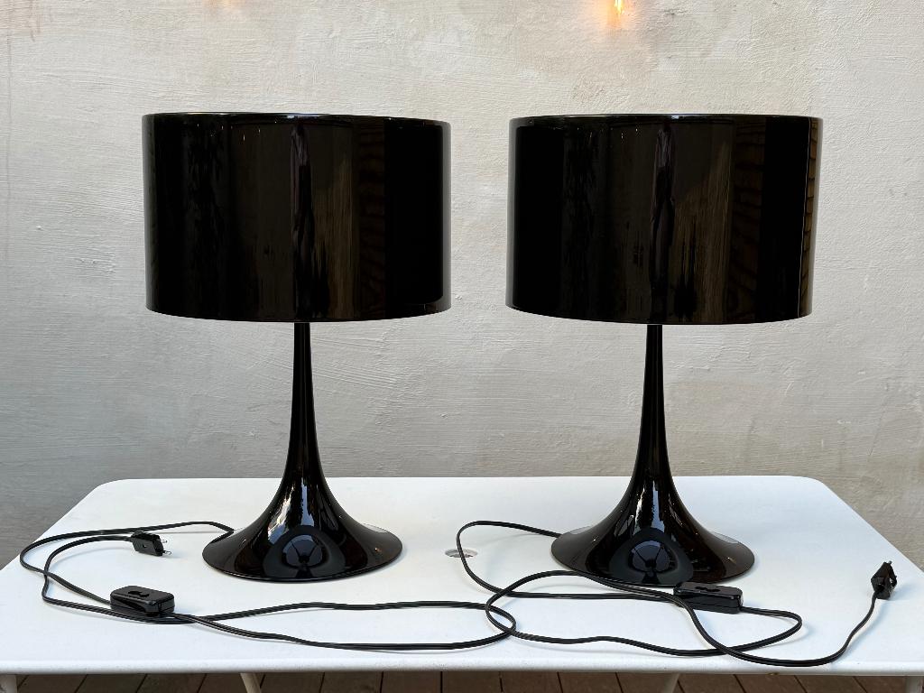 Flos Spun Table Lamp Zwart, Huis en Inrichting, Lampen | Tafellampen, Zo goed als nieuw, 50 tot 75 cm, Glas, Metaal, Ophalen