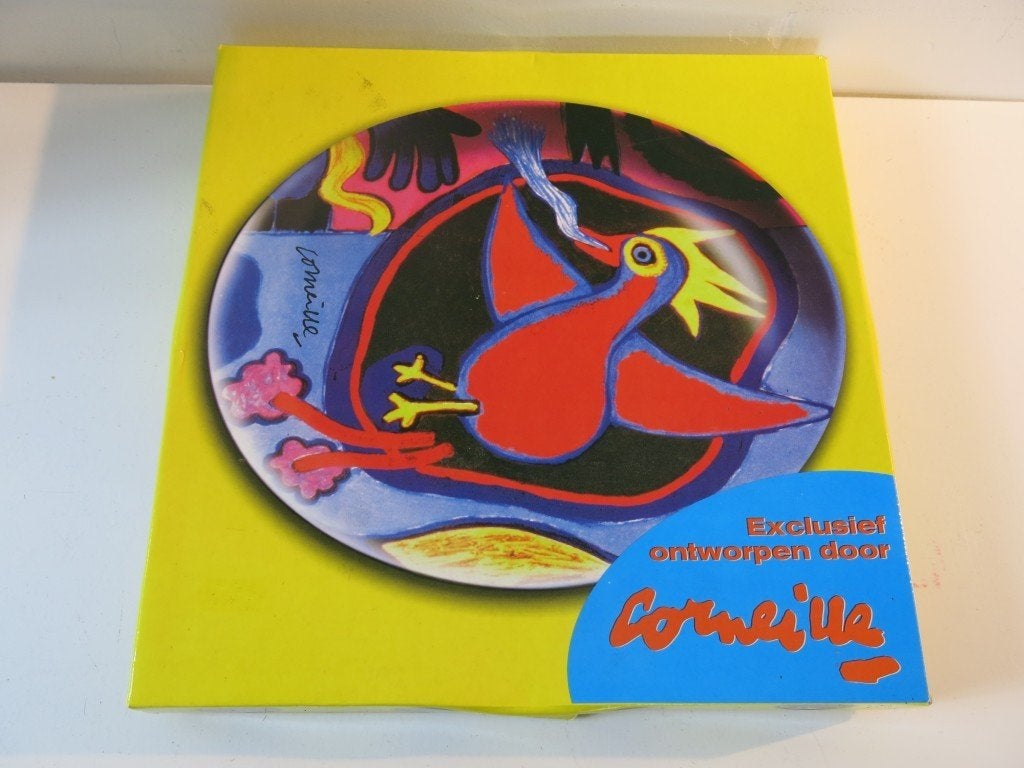 Keramieken kunstbord Vuurvogel Corneille, Ophalen of Verzenden, Bord, Gesigneerd