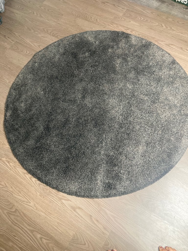 tapis IKEA, 100 à 150 cm, Gris, Rond, Scandinavisch