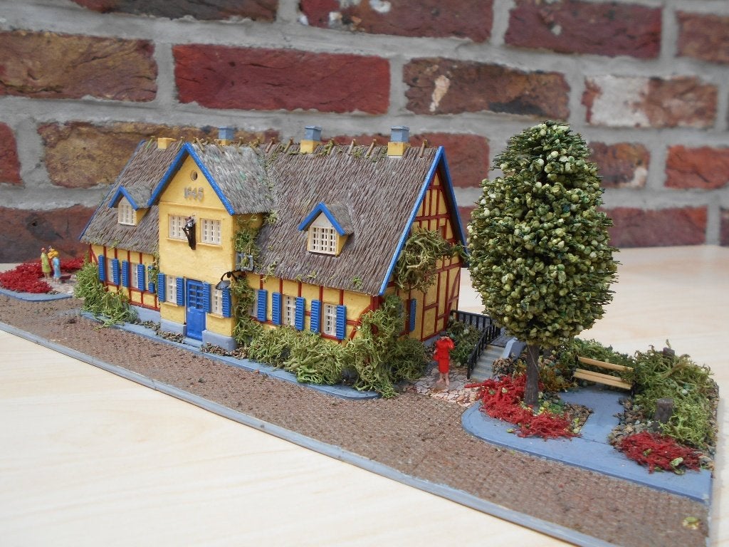heel mooi H0 diorama " restaurant ", Enlèvement ou Envoi, Comme neuf, Pont, Tunnel ou Bâtiment