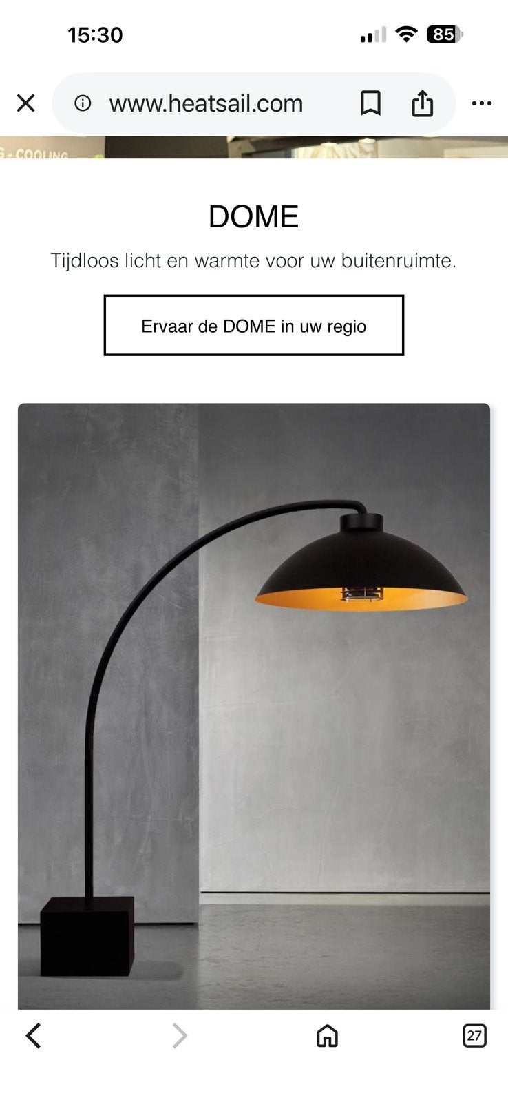 Terraslamp design, Comme neuf, Enlèvement, 200 cm ou plus, Métal