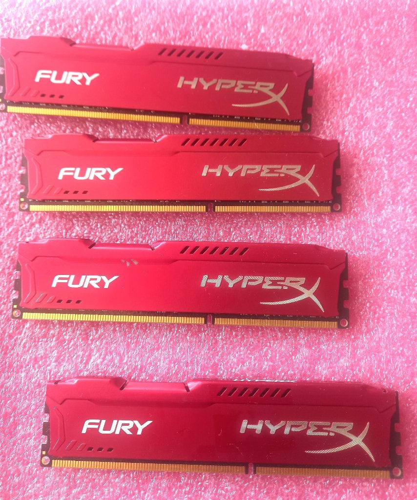 4 Kingston HyperX Fury DDR3 32 Gb-sticks, Computers en Software, RAM geheugen, Gebruikt, 32 GB, Verzenden, DDR3