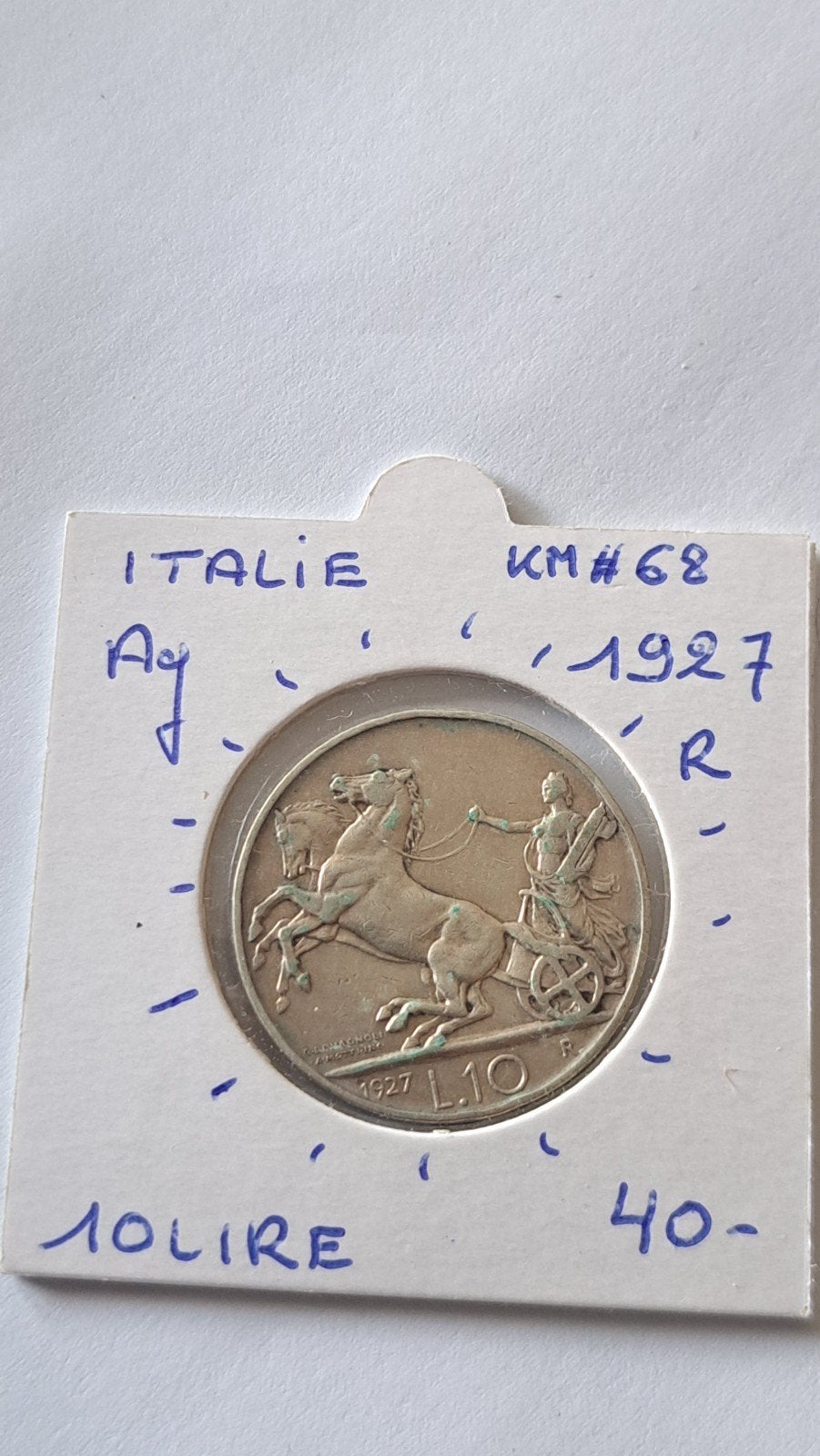 Italie 10 lires 1927 R AG, Enlèvement ou Envoi