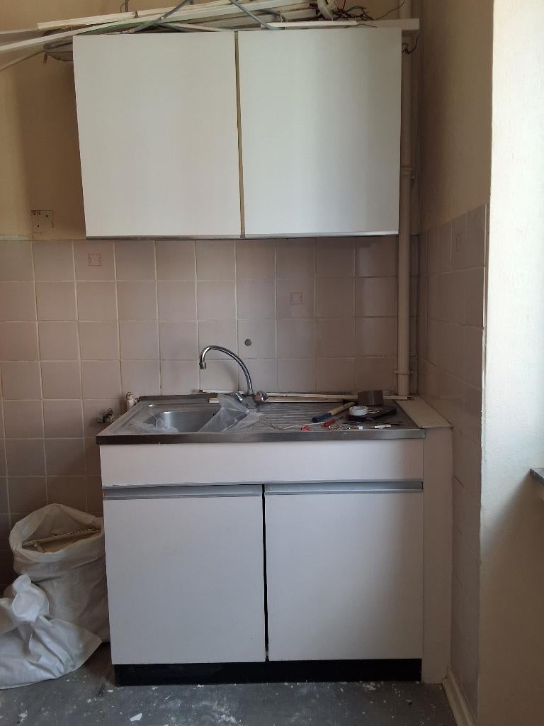 Cuisine kitchenette, Huis en Inrichting, Keuken | Keukenelementen, Ophalen, Gebruikt, 100 tot 150 cm, Wit