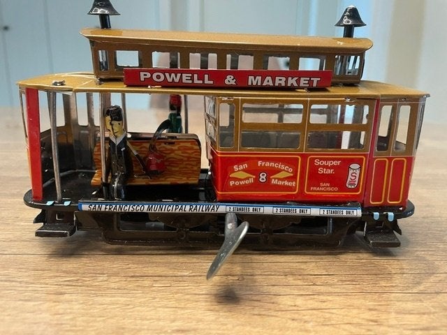 Blikken opwindbare San Francisco Cable Car – Powell & Market, Antiek en Kunst, Antiek | Speelgoed, Ophalen of Verzenden