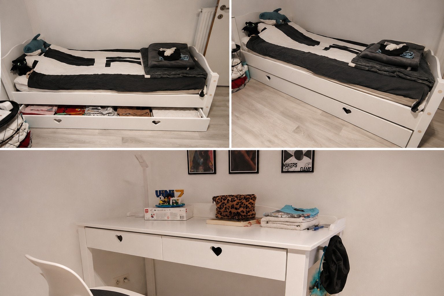 Bed en bureau, Ophalen