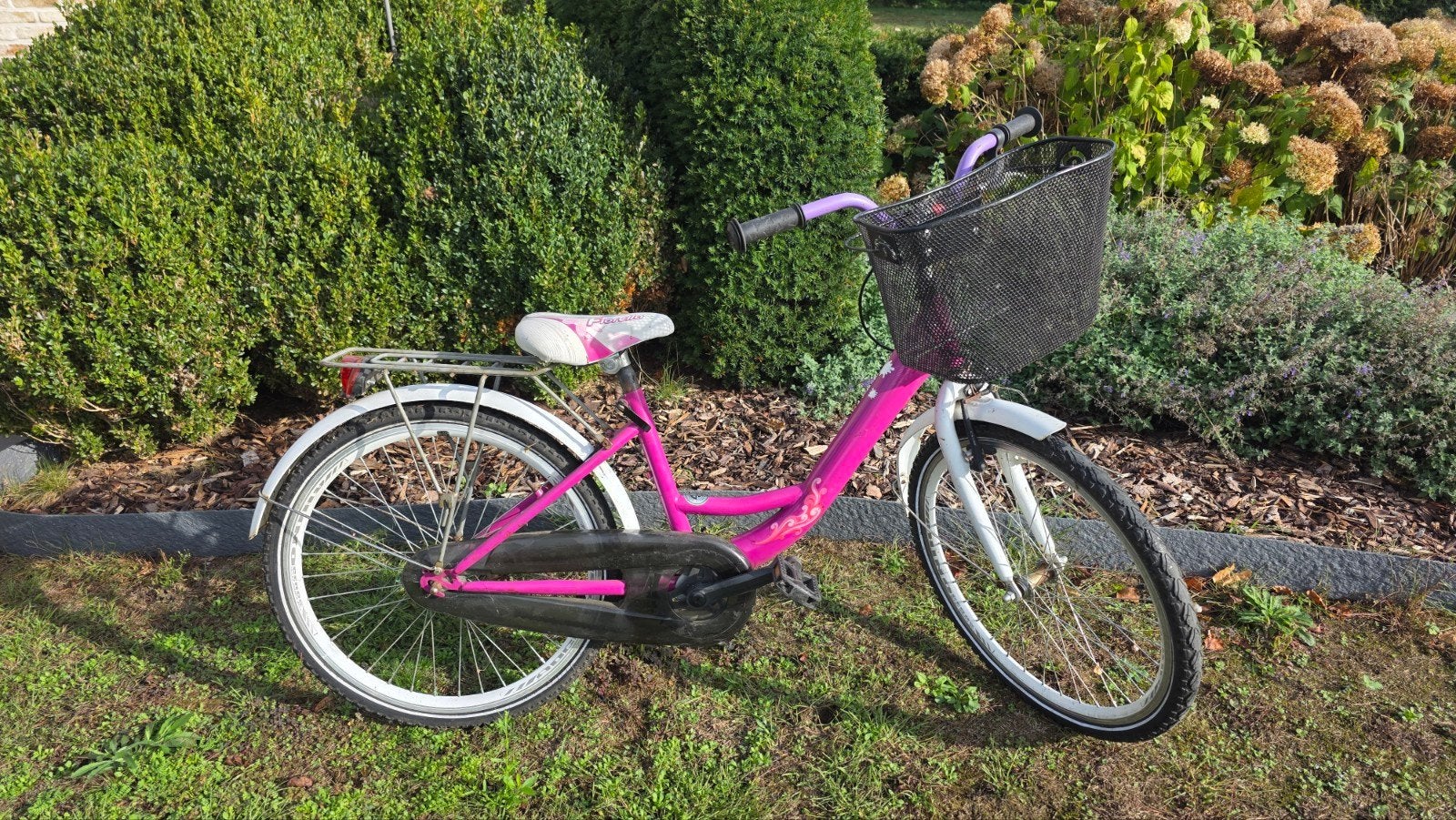 Wit roze kinderfiets / meisjesfiets van Fiorella, Ophalen, Gebruikt, Terugtraprem, Fiorella