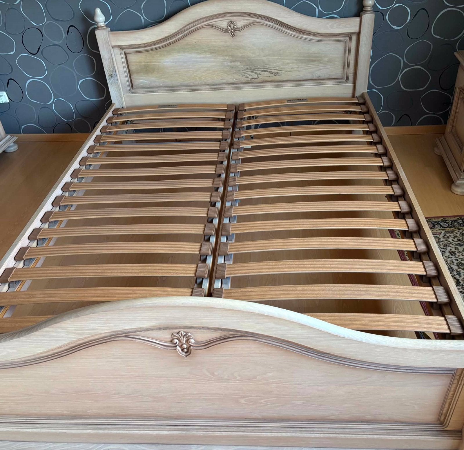 Eiken tweepersoons bed 160 / 210 zonder matras, Ophalen, Gebruikt, Tweepersoons