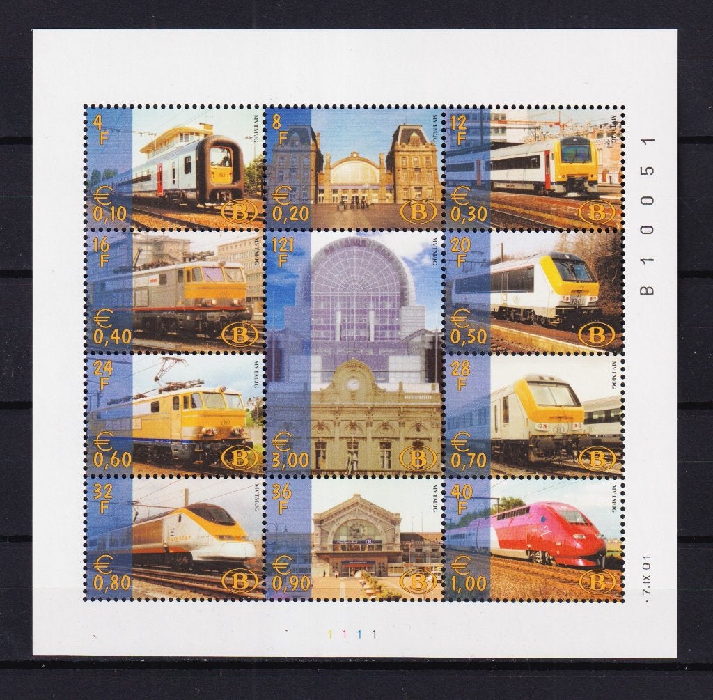 Belgique vignette chemins de fer 2001 TRV-BL3 **, Neuf, Non oblitéré, Trains, Envoi