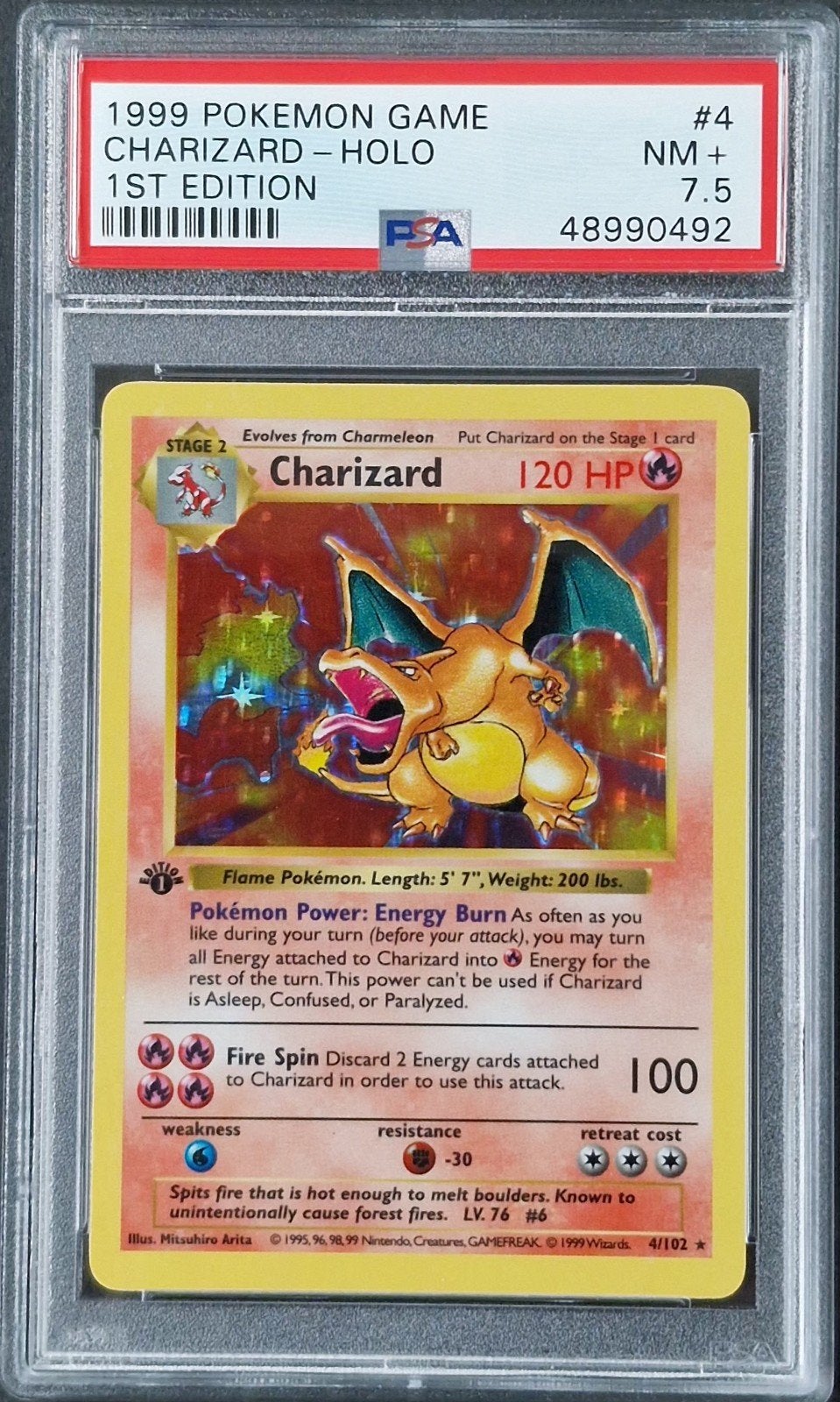 Charizard 1st edition Psa 7.5 base set, Enlèvement ou Envoi