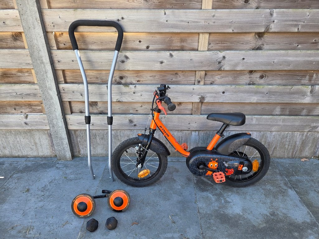 Kinderfiets 14 inch incl. accessoires, Stabilisateurs, Enlèvement, Utilisé, Btwin Decathlon