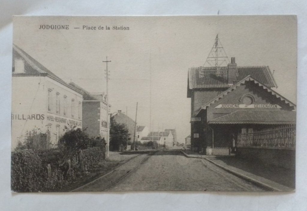 Jodoigne place de la station ( Geldenaken statie plaats ), Verzamelen, Ophalen of Verzenden, Voor 1920, Gelopen, Waals-Brabant
